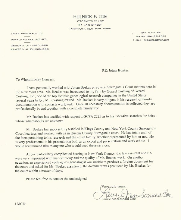 Testimonial Laurie Coe Esq.